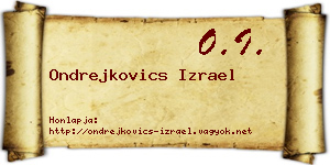 Ondrejkovics Izrael névjegykártya
